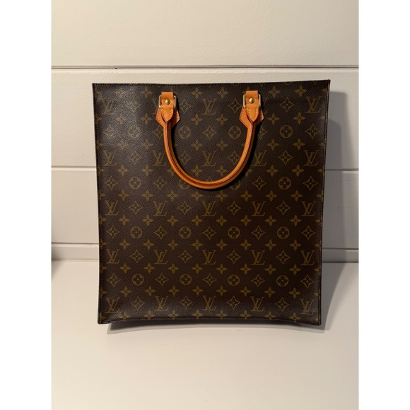 Louis Vuitton Handbags - Louis Vuitton Sac Plat Monogram Canvas Tote Bag Brown M53124 Made in France